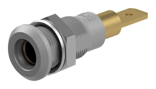 4MM SOCKET, METAL, GREY, 25A, QC - 64.3040-28