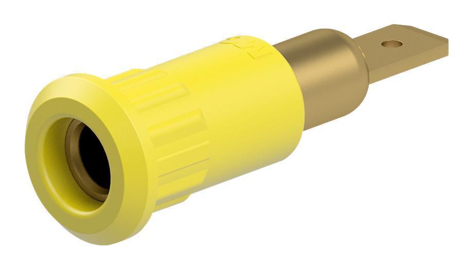 4MM SOCKET, MTL, YELLOW, 25A, QC, P/FIT - 64.3010-24