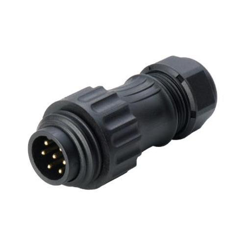 6 Pole Circular Inline Connector Plug, IP67, Solder Terminals, 4.5mm to 7mm Cables - MP007706