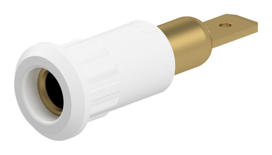 4MM SOCKET, METAL, WHITE, 25A, QC, P/FIT - 64.3010-29