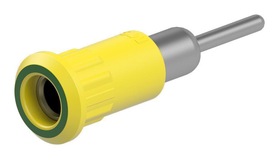 4MM SOCKET, MTL, YEL/GRN, 25A, RP, P/FIT - 64.3011-20