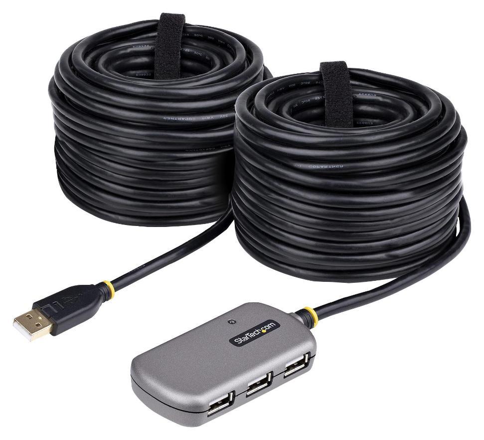 4 Port USB 2.0 A Male to Female Active Extension Hub, 24m Black - U02442-USB-EXTENDER