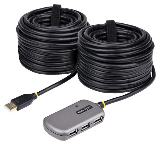 4 Port USB 2.0 A Male to Female Active Extension Hub, 24m Black - U02442-USB-EXTENDER