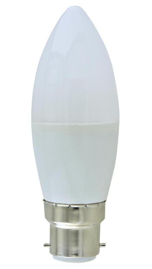 6W LED Frosted Candle Bulb, BC/B22, 6000K, Non-Dimmable - PELL0261-E