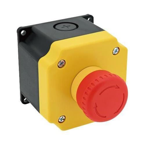 Emergency Stop Push Button Switch, DPST-NC, 120V, 10A - YB1W-YW1B-V4E02R-Y0