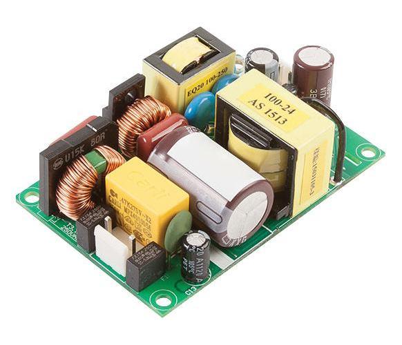 AC/DC Open Frame Power Supply, Medical Approved, 12V, 8.33A, 130W - ECP130PS12