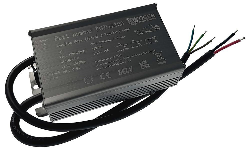 TRIAC Mains Dimmable LED Driver, 12V DC, 10A, 120W, IP67 - TGR12120