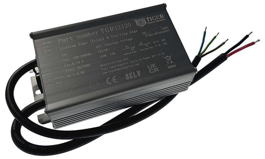 TRIAC Mains Dimmable LED Driver, 12V DC, 10A, 120W, IP67 - TGR12120