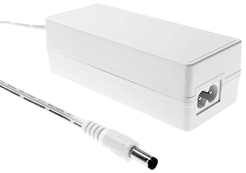 Inline Desktop Power Supply, 12V DC, 5A, 60W, IEC C8, 2.1mm Plug, White - TP1024-C8-W