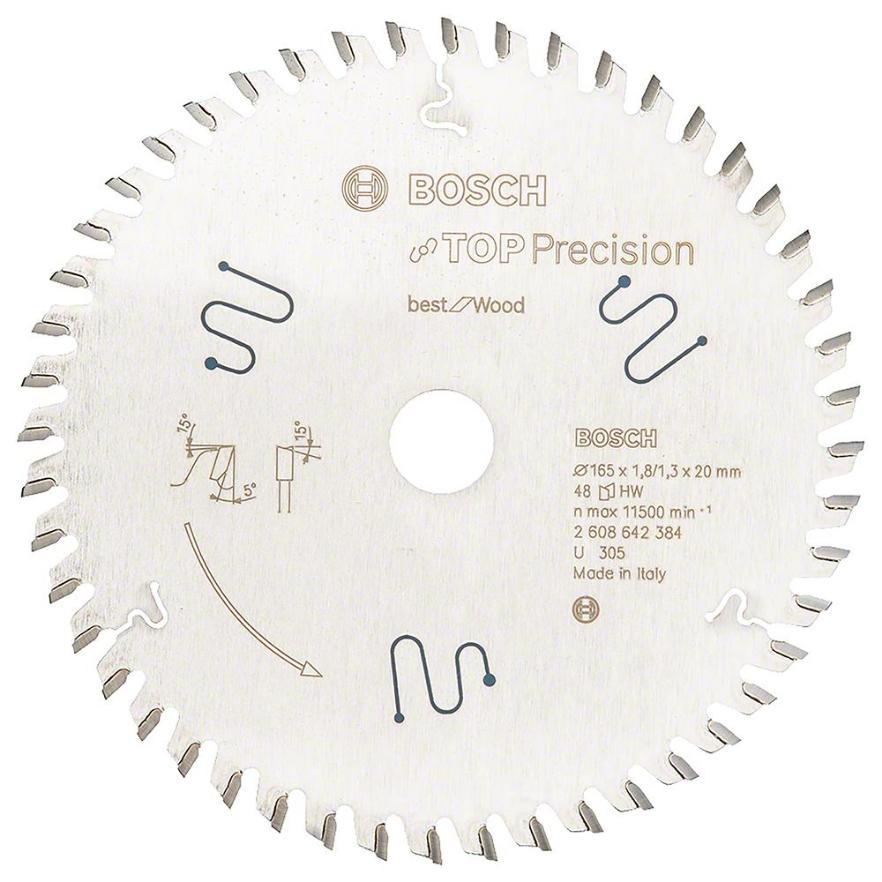 165mm x 48T x 20mm Top Precision Best for Wood Circular Saw Blade - 2608642384