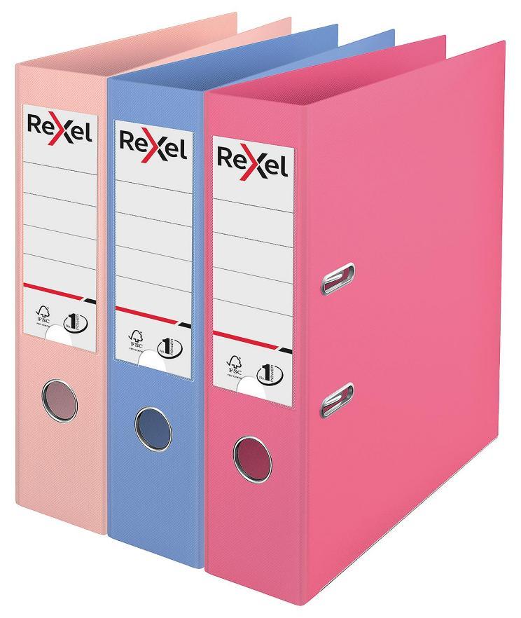A4 Yellow Lever Arch Files, Pack of 3, Light Blue, Pink and Light Pink - 2115711