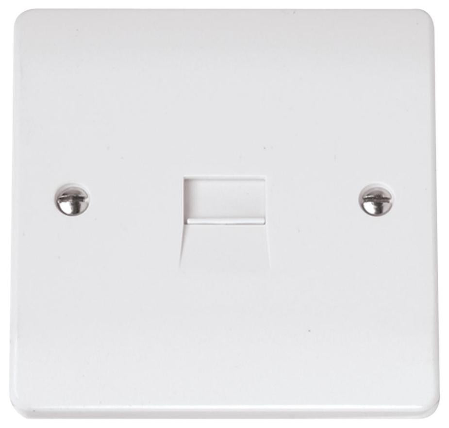 Telephone Socket, 1 Gang, Master, White - CMA119
