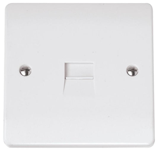 Telephone Socket, 1 Gang, Master, White - CMA119