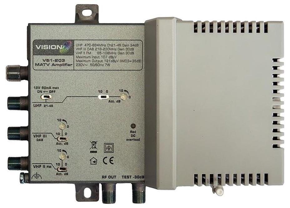 MATV Amplifier, 3 Inputs, 5G - V51-203