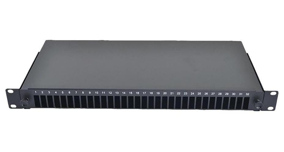 19" Fibre Splice Rack Panel, 32 Outlets, Quadplex LC, 1U - BFRAK-QD-32-1U