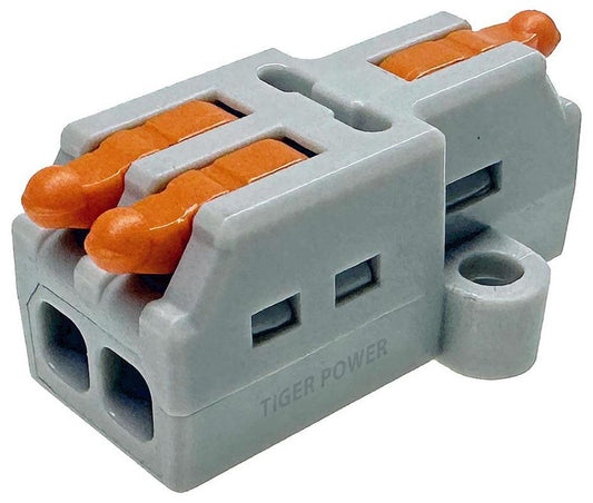 1 Way In 2 Way Out Quick Wire Connector Splitter, 32A, 250V AC - TGR-QC-1-2