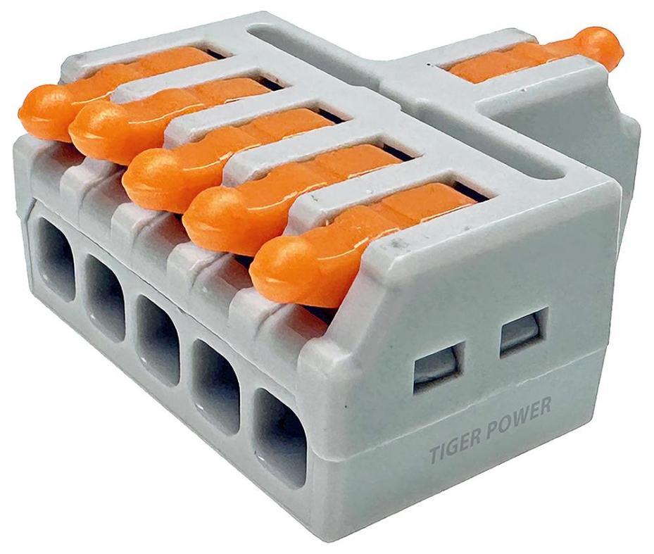 1 Way In 5 Way Out Quick Wire Connector Splitter, 32A, 250V AC - TGR-QC-1-5