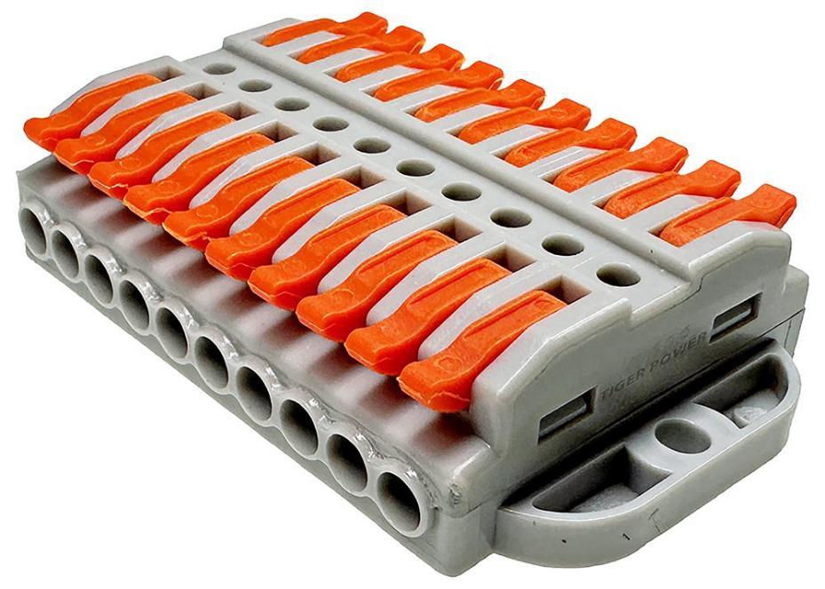 10 Way, Quick Wire Splice Connector Splitter, 32A, 250V AC - TGR-QC-10-10