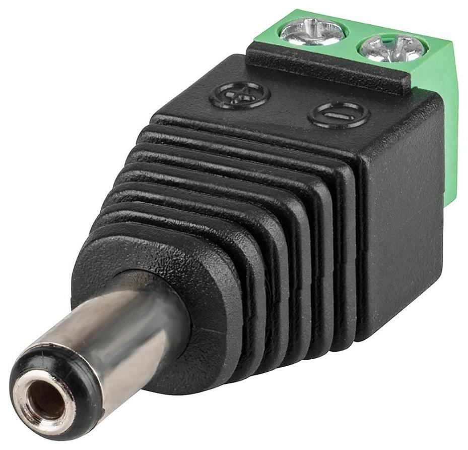 2.5mm x 5.5mm DC Power Plug Connector to 2x Screw Terminal Block - TGR2555