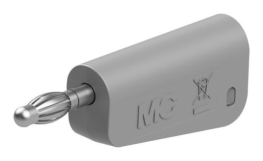 4MM PLUG, GREY/GREY, 19A, SOLDER, NICKEL - 64.1038-28