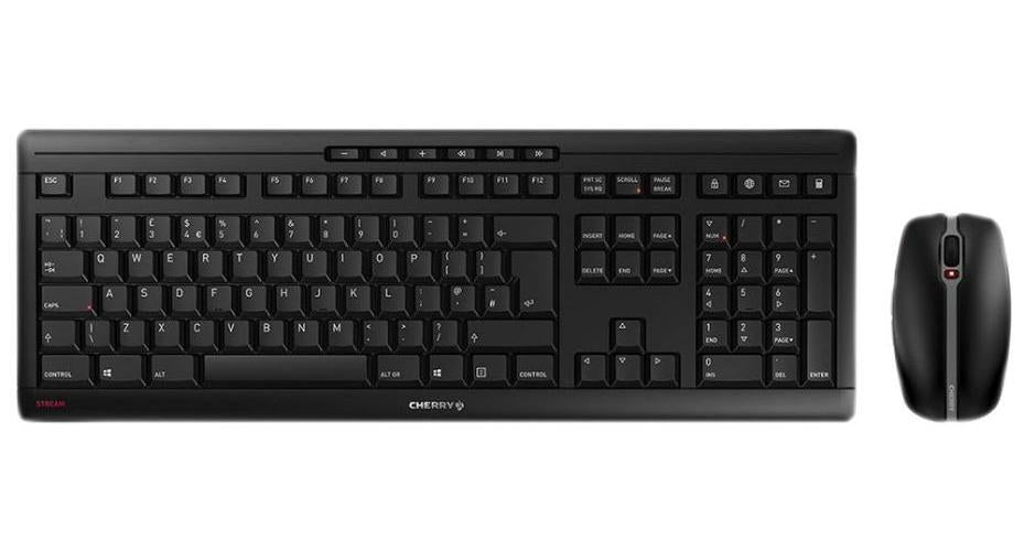 CHERRY STREAM Desktop Recharge Wireless Keyboard & Mouse Set, Black - JD-8560GB-2