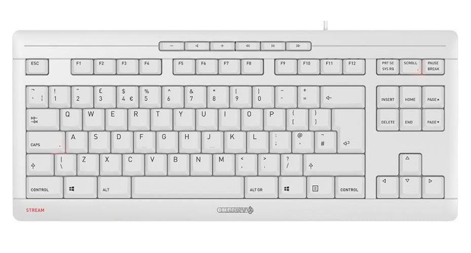 CHERRY STREAM TKL Keyboard Corded Keyboard, Pale Grey - JK-8600GB-0