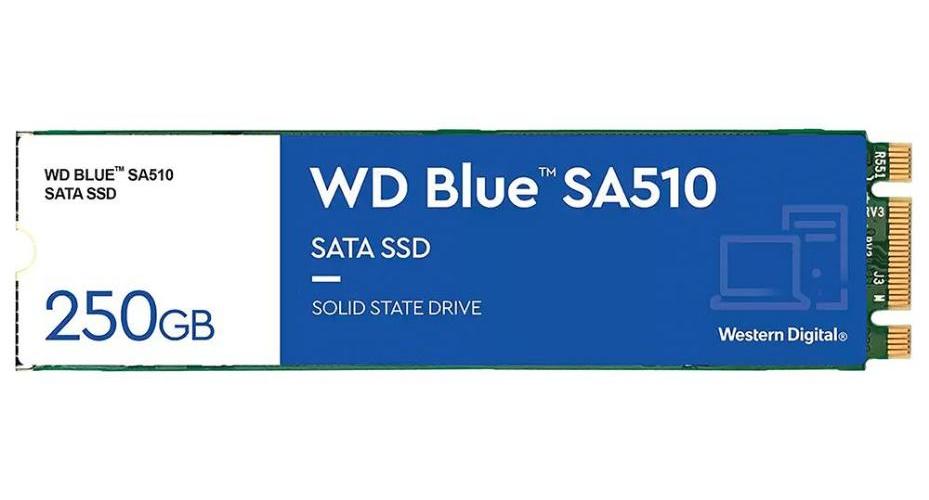 WD Blue SA510 M.2 2280 SATA 6Gbps Solid State Drive, 250GB - WDS250G3B0B