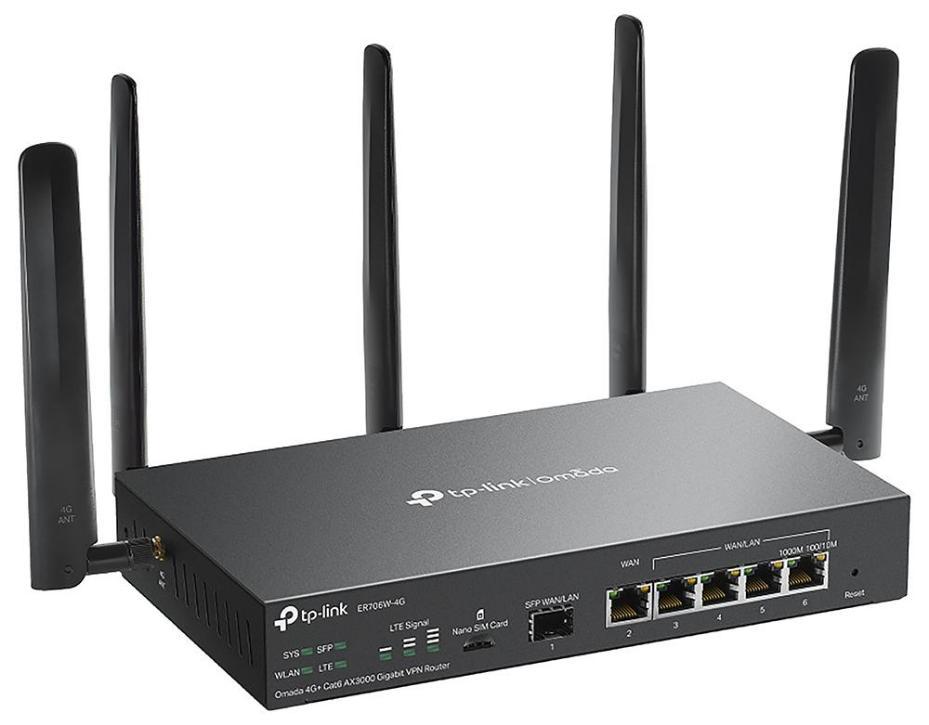 Omada 4G+ Cat6 AX3000 Gigabit VPN Router, WPA3 - ER706W-4GB