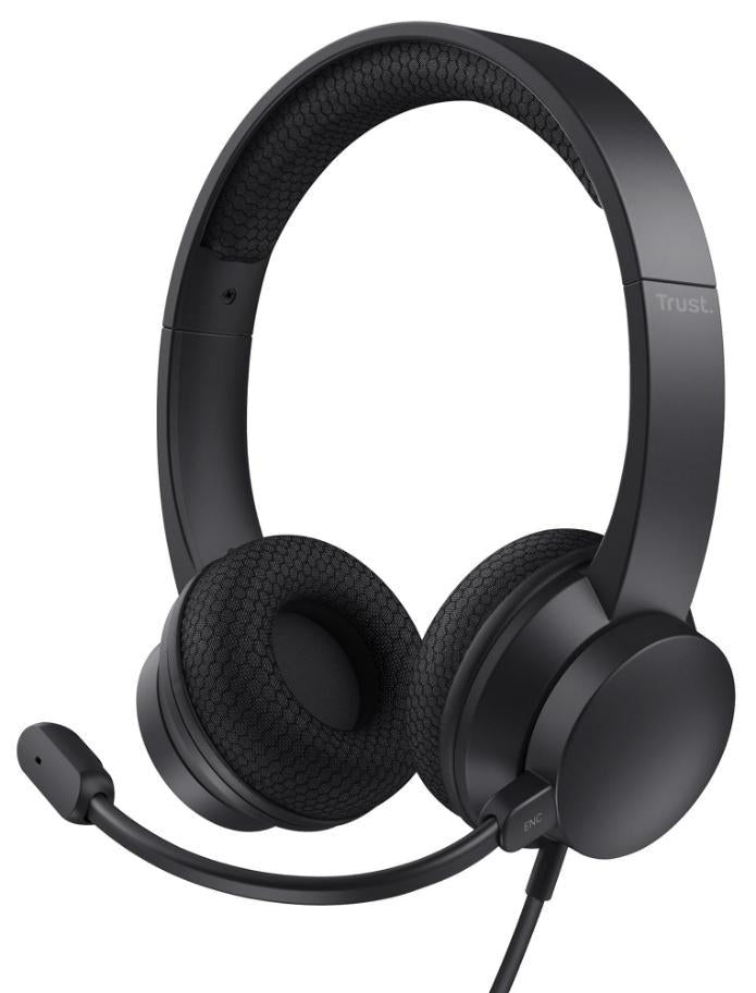 Ayda USB-ENC On-Ear Stereo PC Headset, Black - 25334