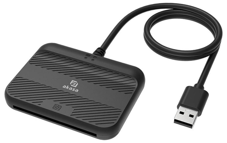Electronic ID & SmartCard Reader, Black - AK-CR-14BK