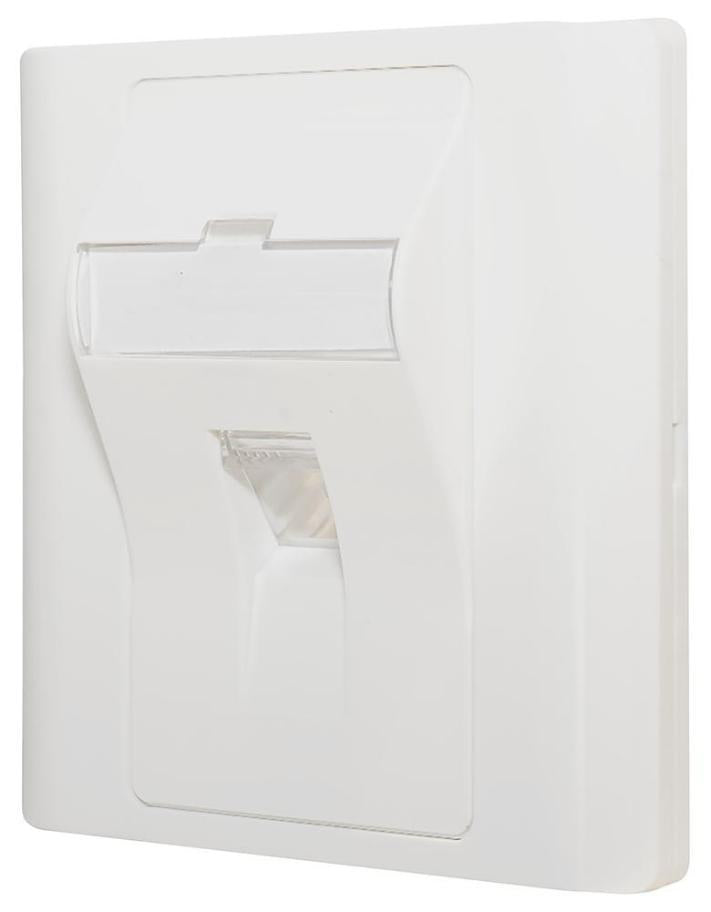 1 Gang Angled Faceplate for 1 Keystone Module, White - KP45K1