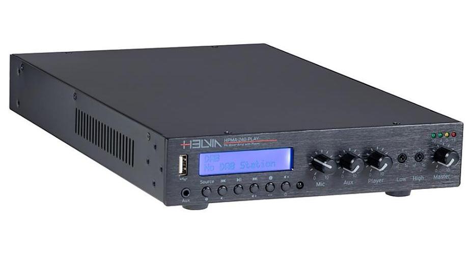 Single Zone 240W Class D Compact Mixer Amplifier with DAB+, FM, USB, Bluetooth Player - HPMA-240 PLAY