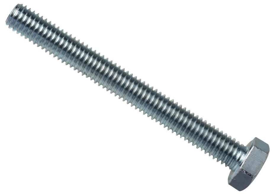 M8 x 60mm BZP High Tensile Steel Hex Head Set Screws, 10 Pack - 10HTSS860