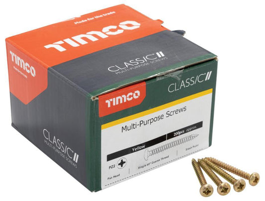 4mm x 16mm Pozidriv Pan Head ZYP Classic Multi-Purpose Screws, 200 Pack - 40016CLAP