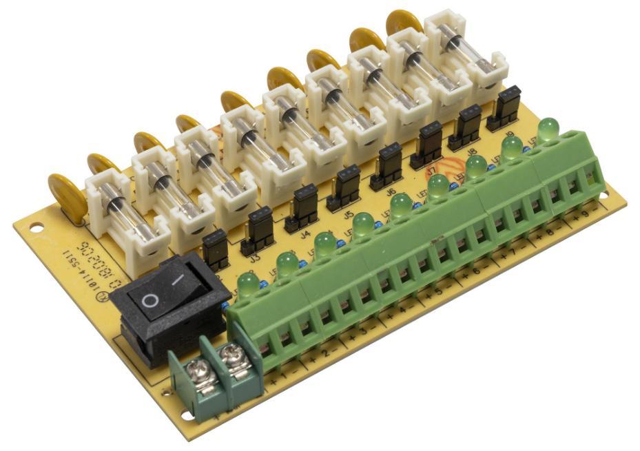 Twin Option Fused Distribution Board, 9 Way - HAY-9WFUSEPCB