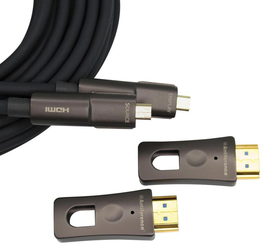 High Speed Fibre Optical 4K HDMI Lead with Ethernet & Detachable Ends, 20m - HDMIL20FD