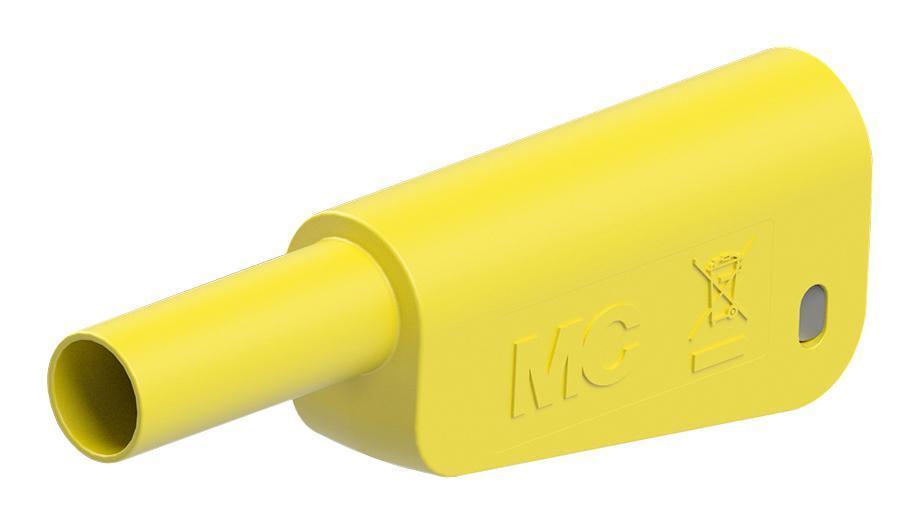 4mm Stackable Banana Plug with Spring Loaded Multilam, 1kV, 19A, Yellow - 66.2019-24