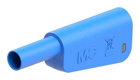 4mm Stackable Banana Plug with Spring Loaded Multilam, 1kV, 32A, Blue - 66.2024-23