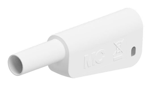 4mm Stackable Banana Plug with Spring Loaded Multilam, 1kV, 32A, White - 66.2024-29