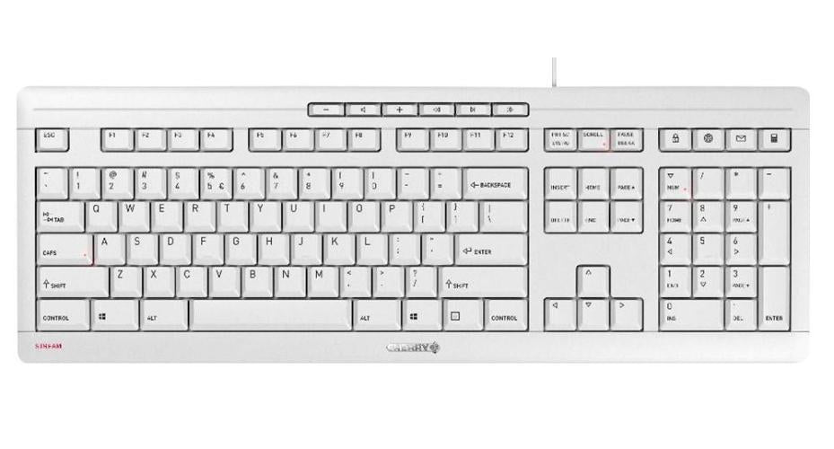 CHERRY STREAM Keyboard Corded Keyboard, Light Grey - JK-8500GB-0