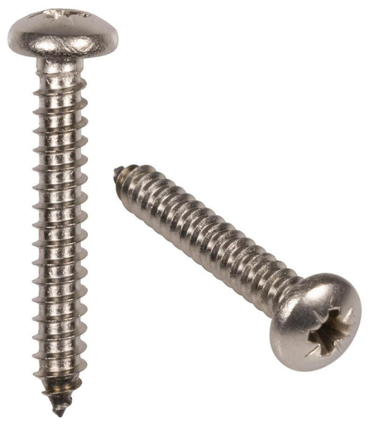 4.8mm x 50mm Stainless Steel Pan Head Pozidriv Self Tapping Screws, 100 Pack - STPP210SS