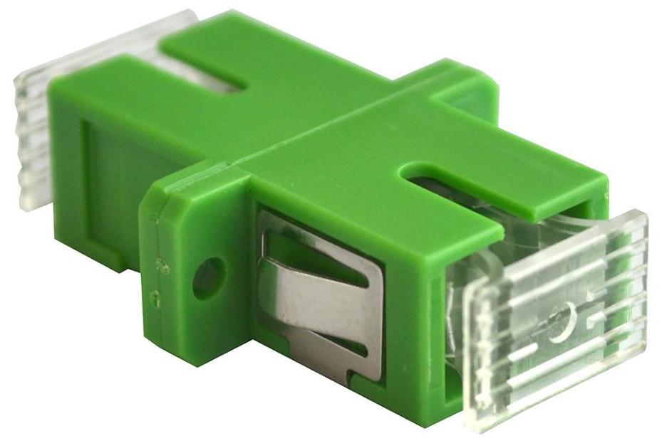 Single Mode Fibre Optical Green Simplex SC APC Socket to  Simplex SC APC Socket Coupler Adaptor Coupler, Flange - BFC-SCA-F