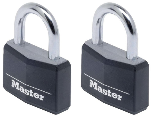 40mm Covered Aluminium Padlocks, 2 Pack - 9140EURTBLK