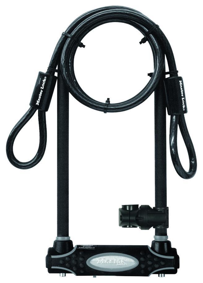 11cm Hardened Steel Bike U-Lock with 28cm Shackle and 1.2m x 10mm Braided Steel Cable - 8285EURDPRO