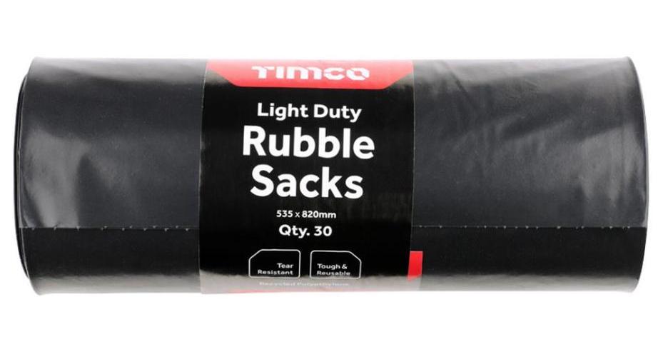 535mm x 820mm Light Duty Rubble Sacks, 30 Pack - SRS30