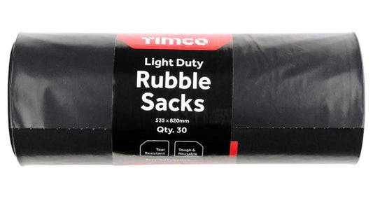 535mm x 820mm Light Duty Rubble Sacks, 30 Pack - SRS30