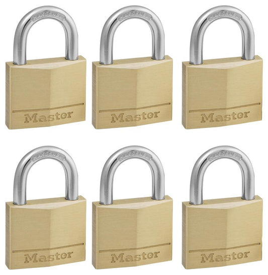 40mm Brass Padlocks, 6 Pack - 140EURSIX