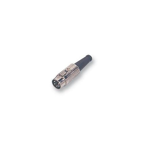 DELTRON - 590-0400 - IN-LINE METAL PLUG, 4 PIN NICKEL LOCKING DIN PLUG