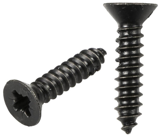 4.2mm x 12.5mm Pozidriv Countersunk Head Black Zinc Plated Self Tapping Screws, 50 Pack - D03522