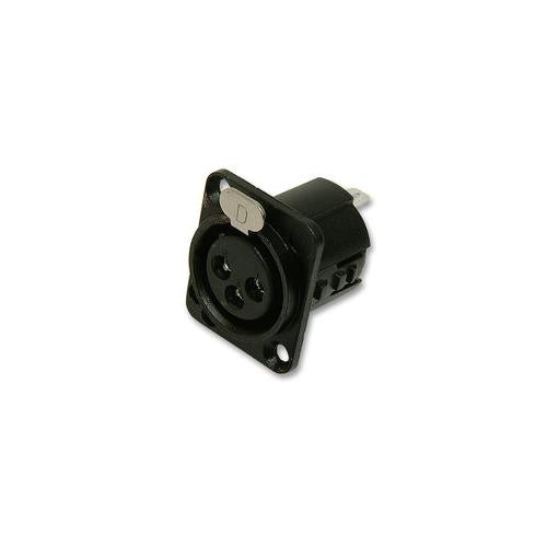 DELTRON - 718-0300 - XLR SOCKET, 3P, CHASSIS, BLACK